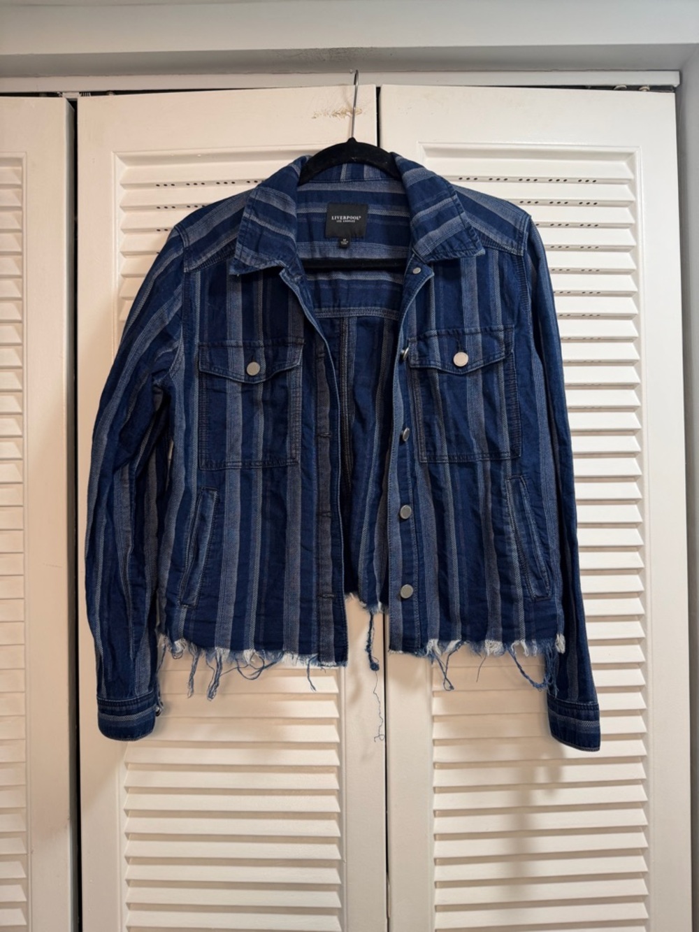 Liverpool Blue Striped Denim Jacket